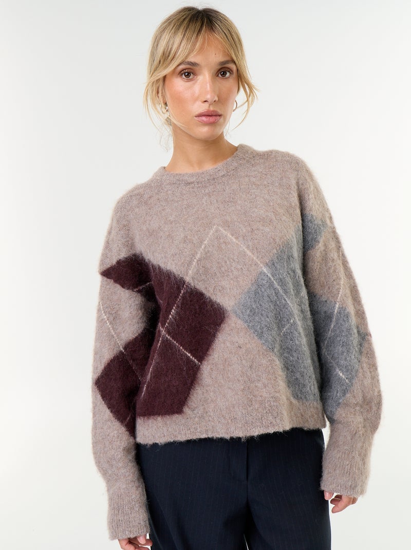 Warmer Strickpullover mit Rundhalsausschnitt Braun - Kiabi