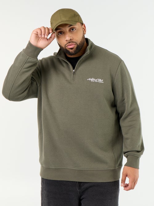 Warmes Fleece-Sweatshirt mit Troyer-Kragen - Kiabi