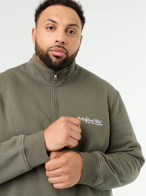 Warmes Fleece-Sweatshirt mit Troyer-Kragen - Kiabi