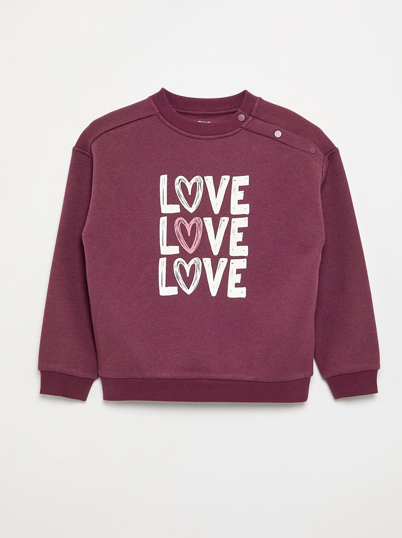 Warmes Molton-Sweatshirt - Leicht anzuziehende Kollektion Rouge - Kiabi