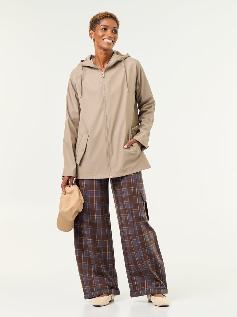 Wasserabweisender Kapuzenparka Beige - Kiabi