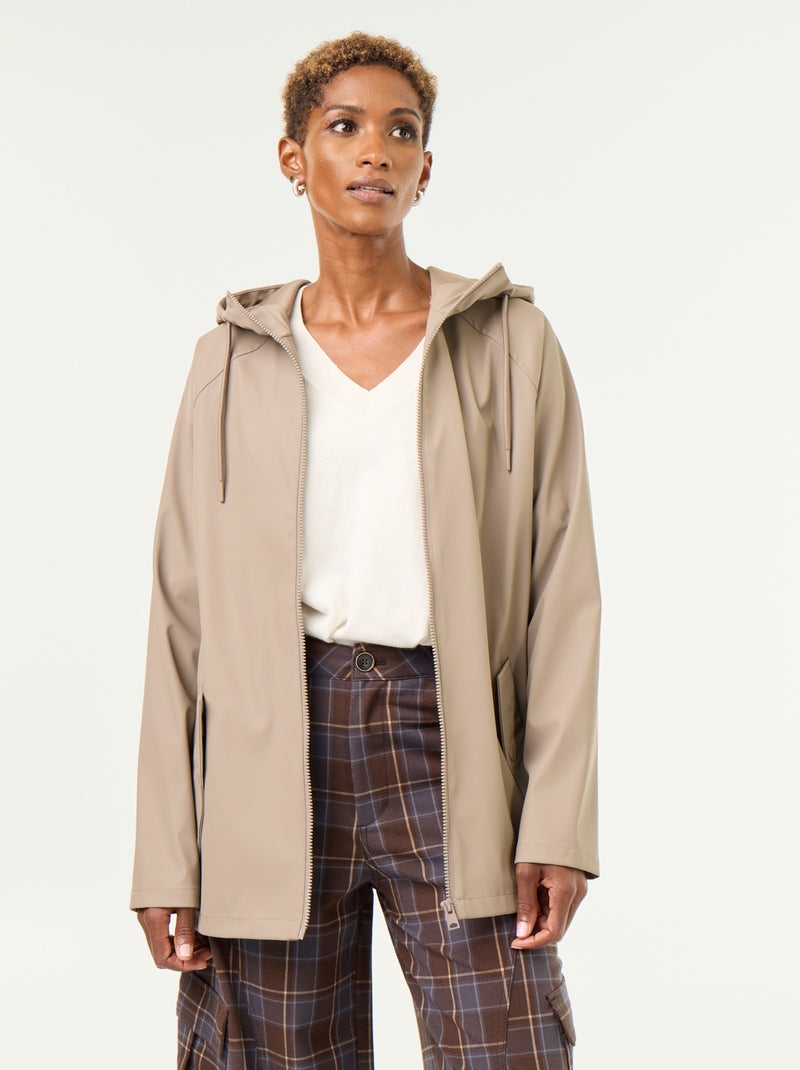 Wasserabweisender Kapuzenparka Beige - Kiabi