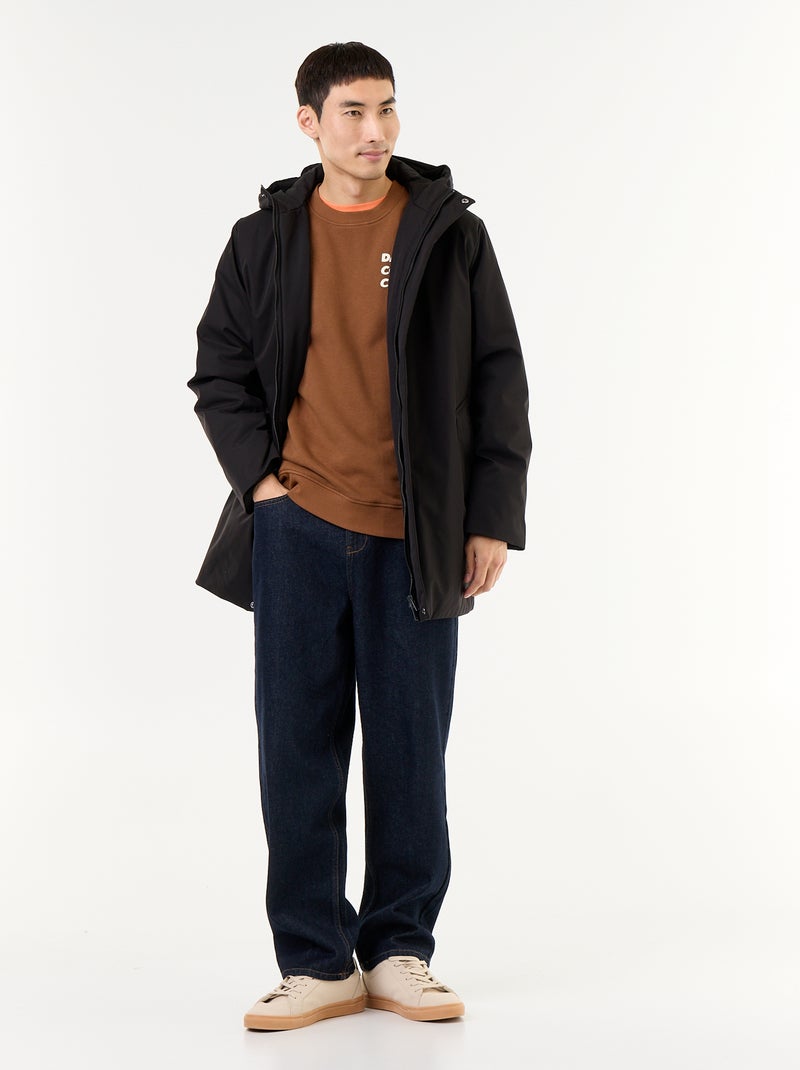 Water-repellent hooded parka Black - Kiabi