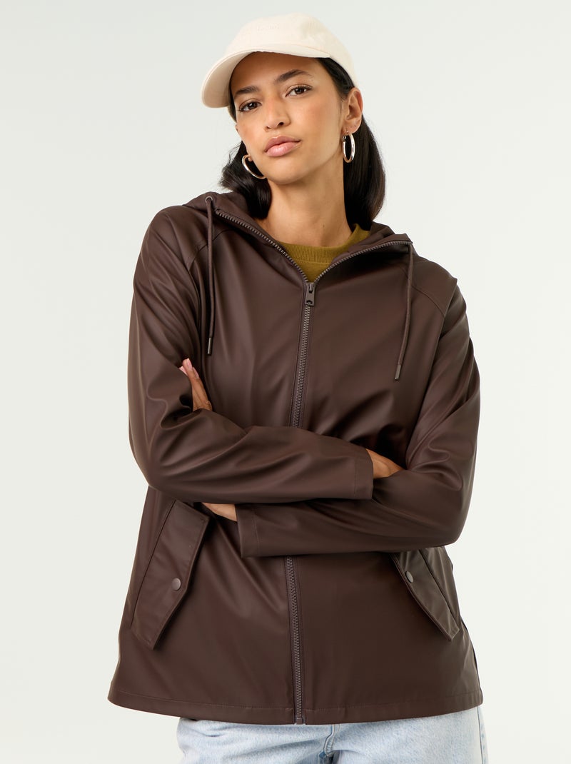 Water-repellent hooded parka Brown - Kiabi