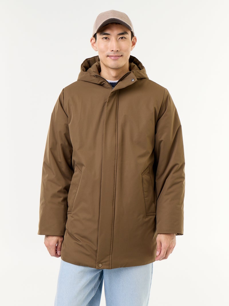 Water-repellent hooded parka Green - Kiabi