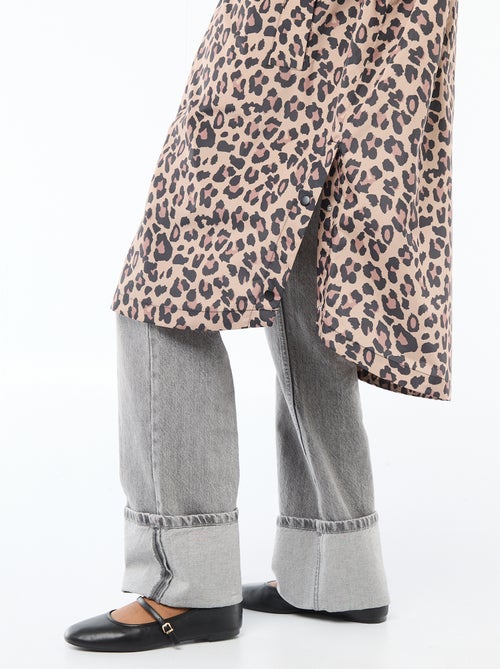 Water-Repellent Rain Cape with Hood and Self-Packing Feature - Kiabi