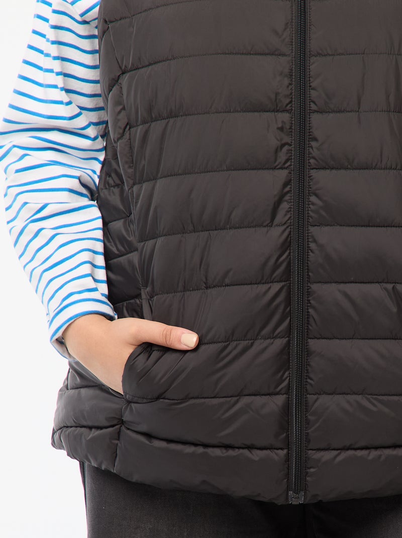 Water-repellent Sleeveless Puffer Jacket Black - Kiabi