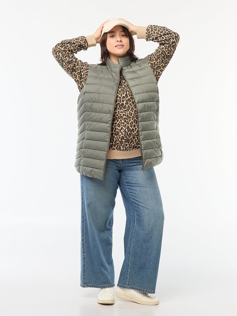 Water-repellent Sleeveless Puffer Jacket Green - Kiabi