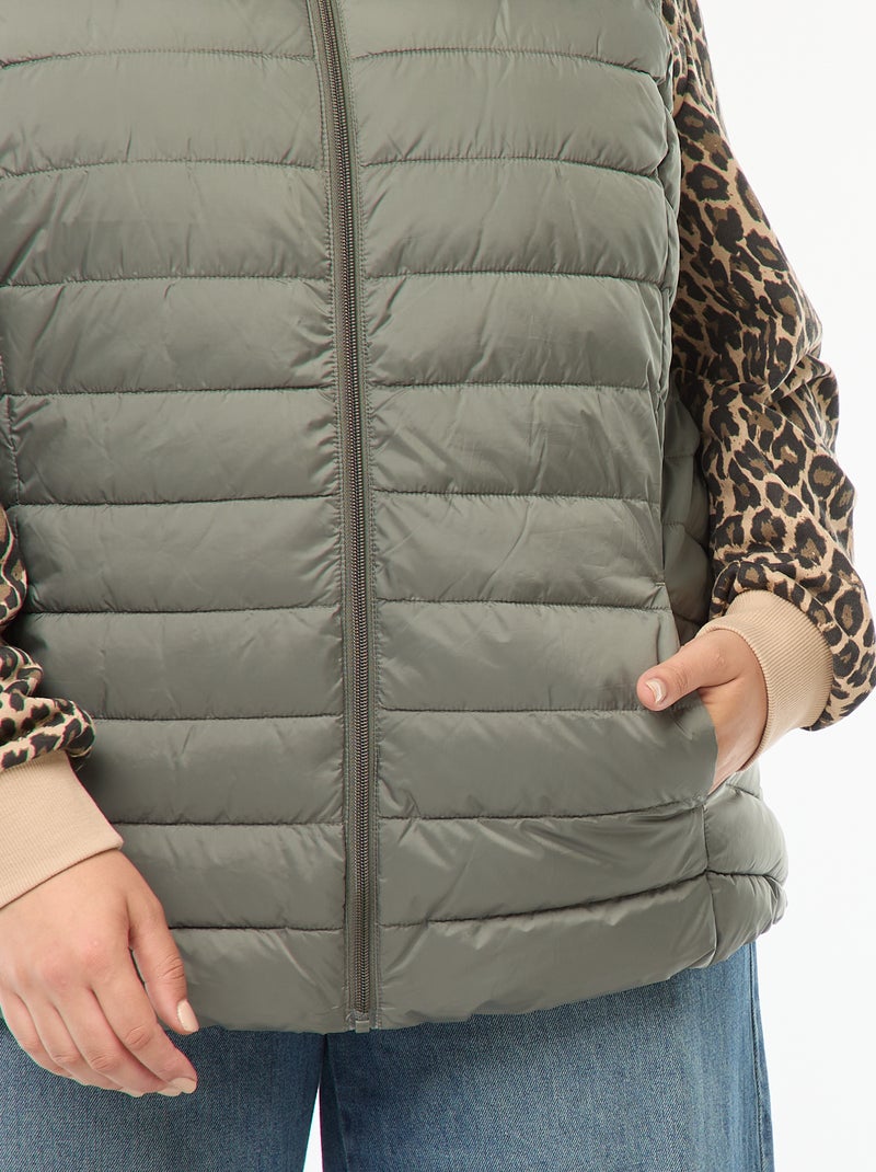 Water-repellent Sleeveless Puffer Jacket Green - Kiabi