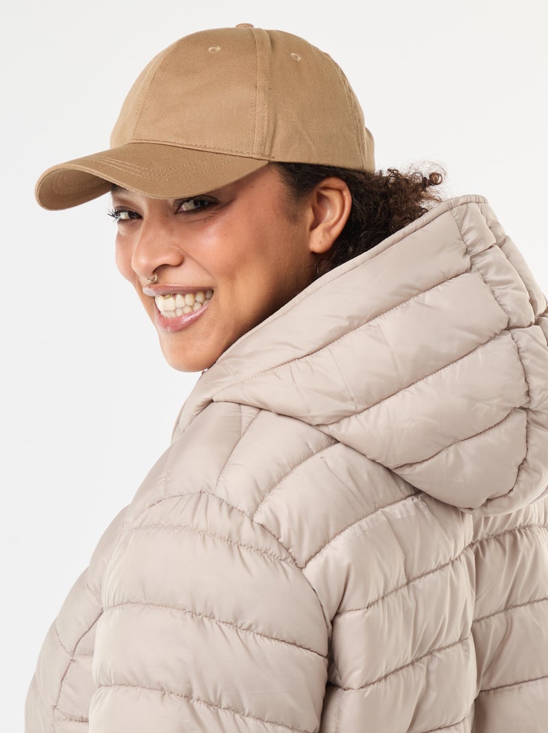 Wattierte, wasserabweisende Steppjacke Beige - Kiabi