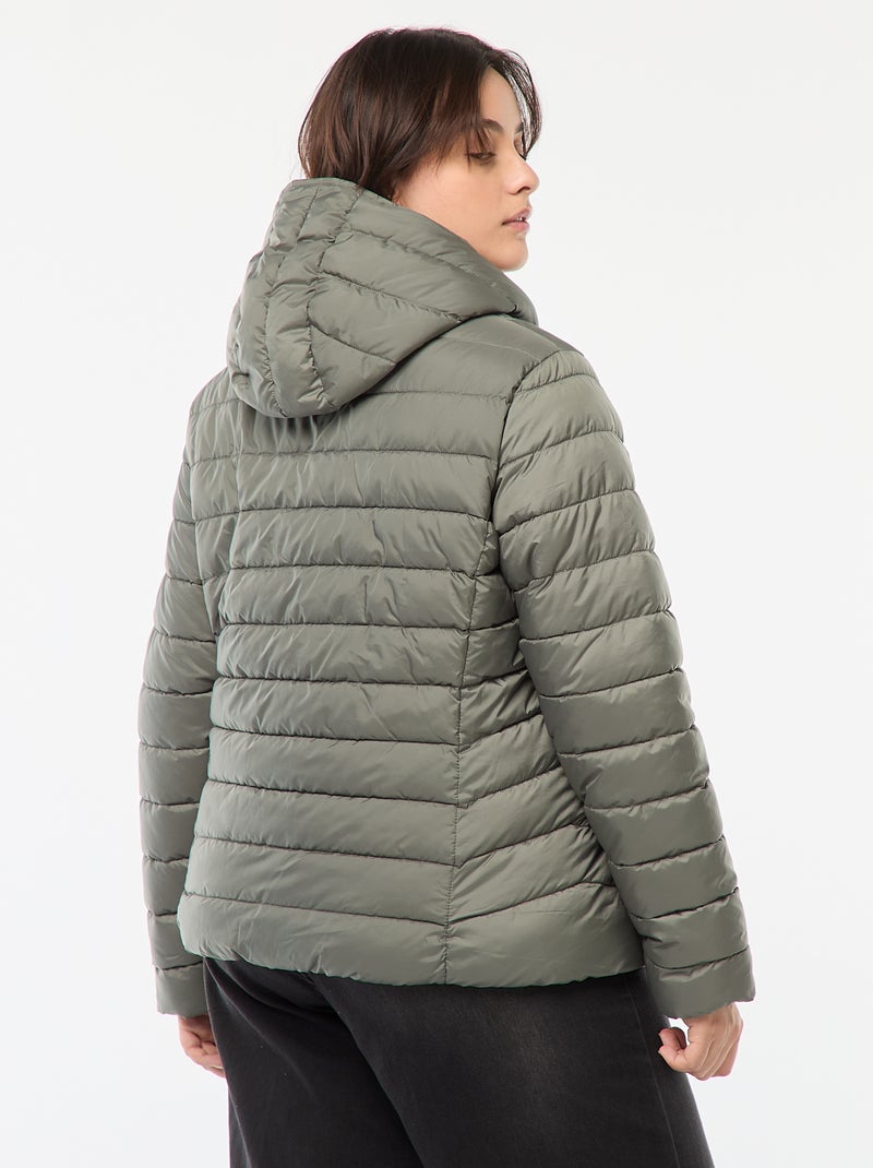 Wattierte, wasserabweisende Steppjacke Khaki - Kiabi