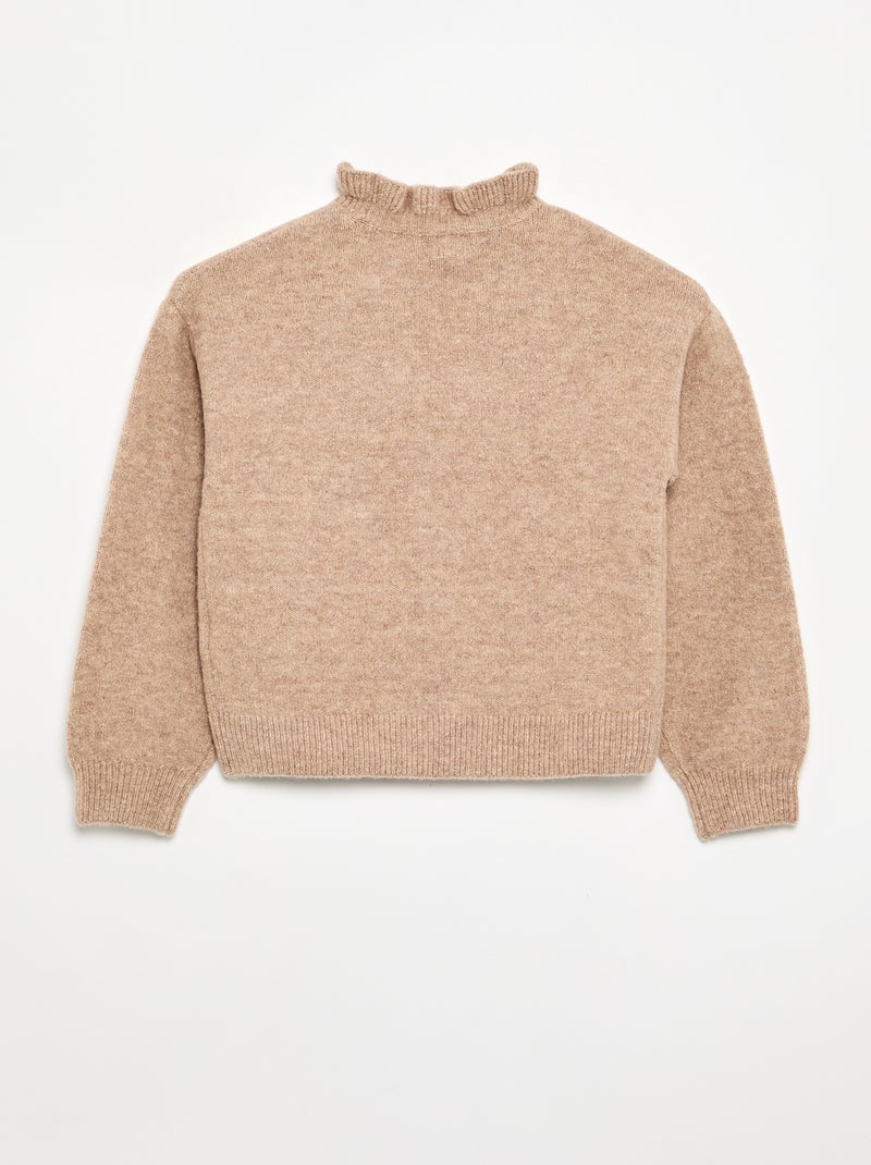 Wavy high-neck sweater Beige - Kiabi