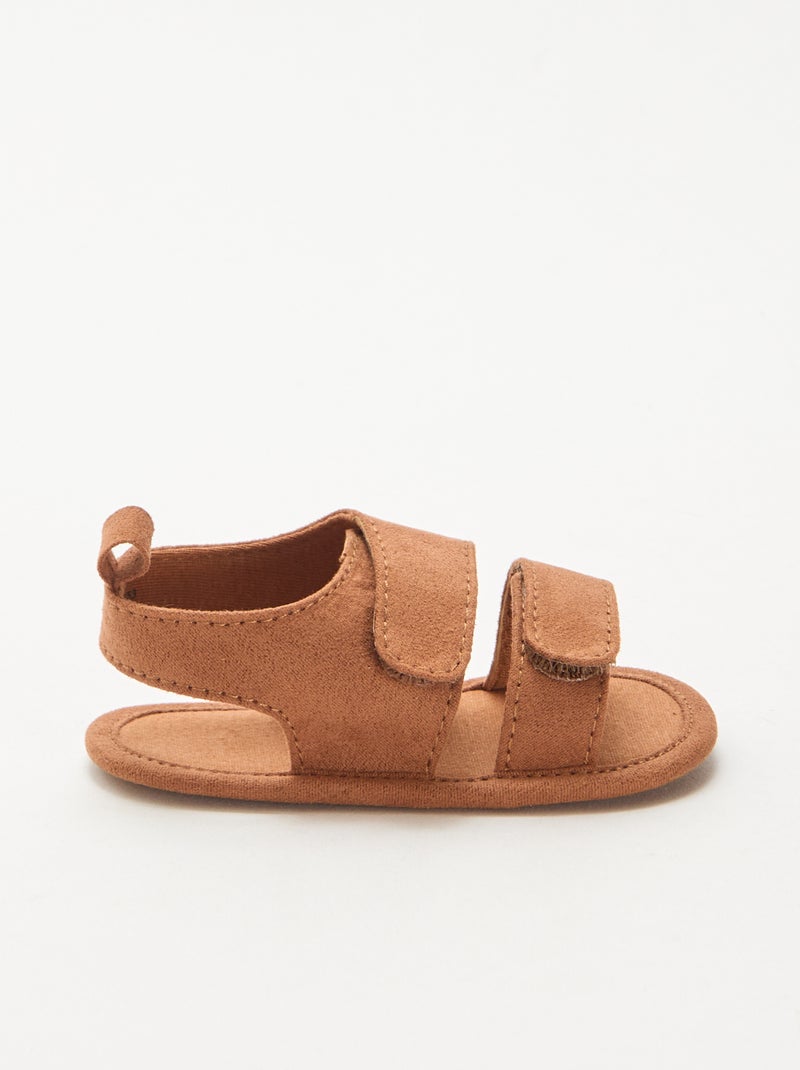 Weiche Sandalen mit 2 Riemen Kamel - Kiabi