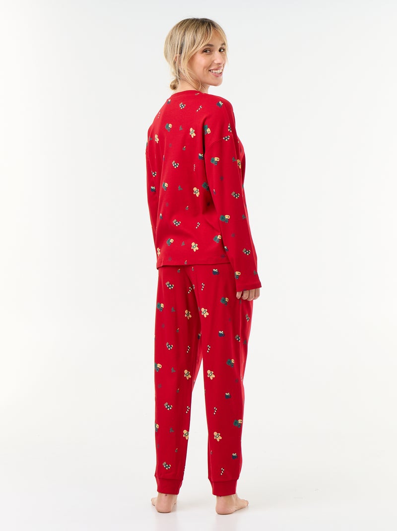 Weihnachts-Pyjama-Set lang – 2-teilig Rouge - Kiabi