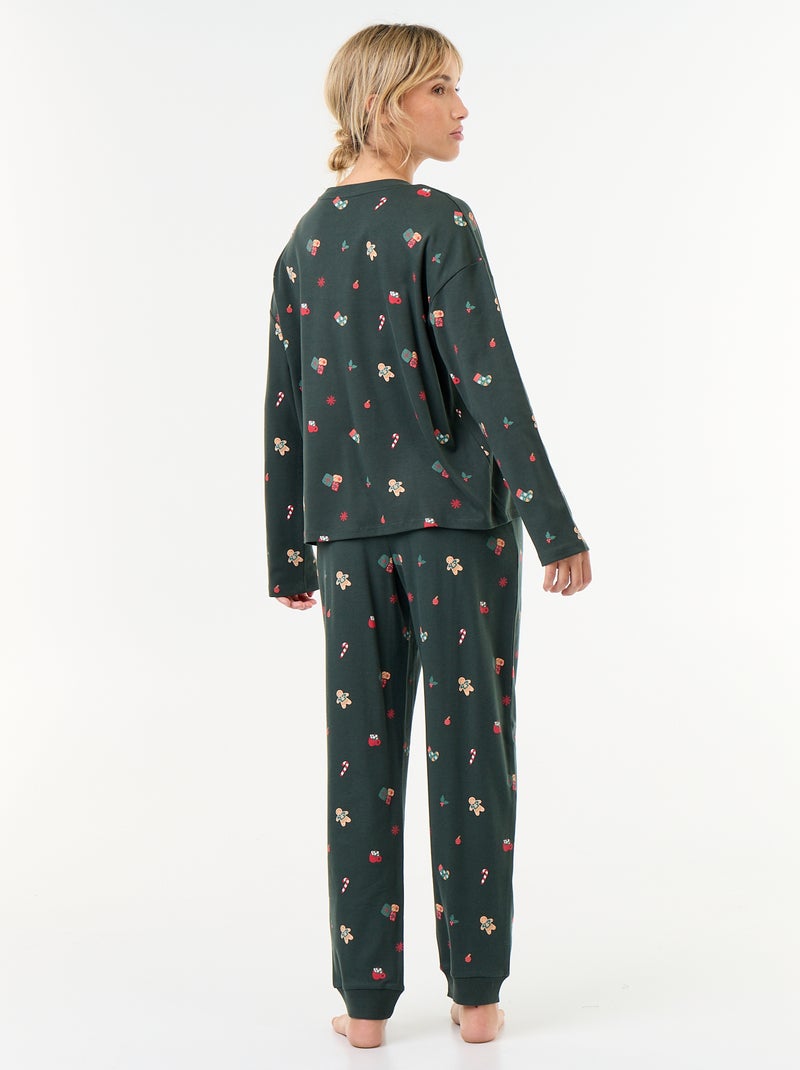 Weihnachts-Pyjama-Set lang – 2-teilig Vert - Kiabi