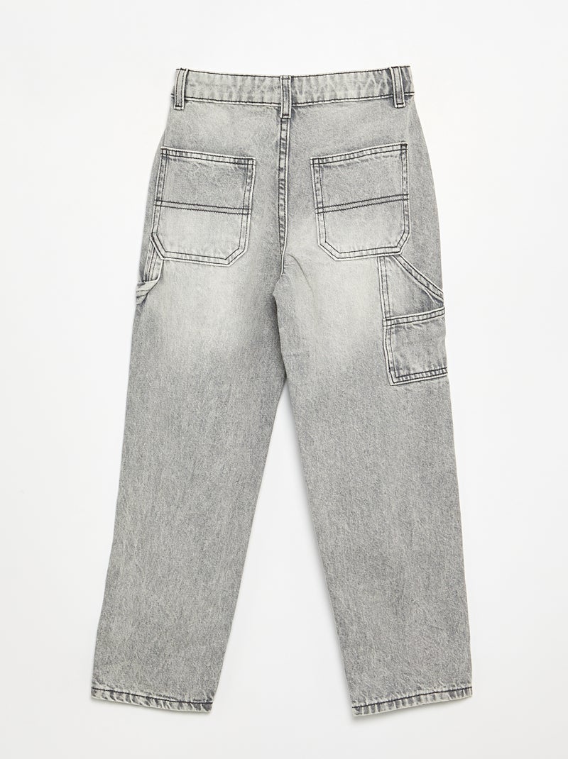 Weit geschnittene Carpenter-Jeans Grau - Kiabi