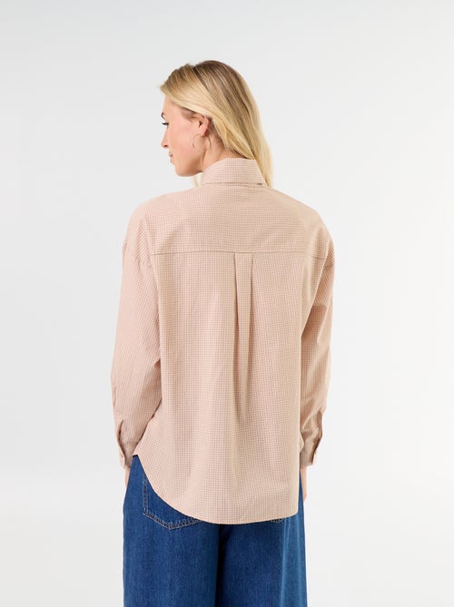 Weite Bluse mit langen Ärmeln und Schluppenkragen - Kiabi