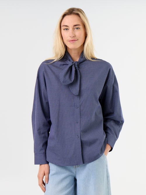 Weite Bluse mit langen Ärmeln und Schluppenkragen - Kiabi