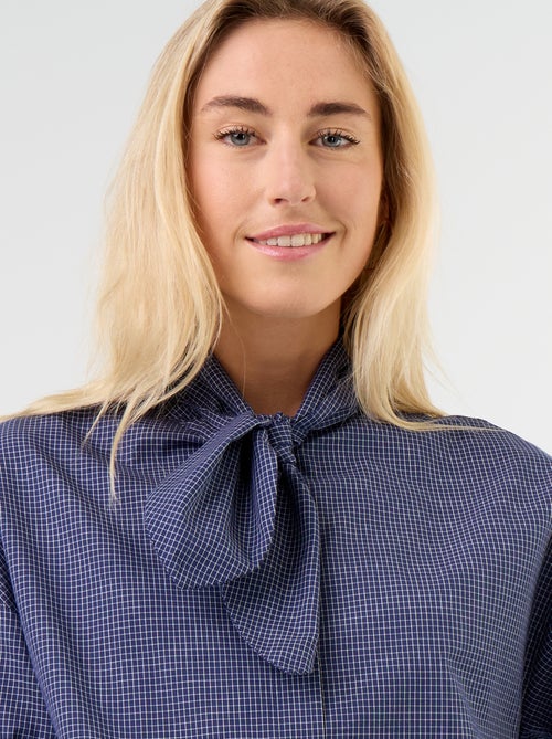 Weite Bluse mit langen Ärmeln und Schluppenkragen - Kiabi