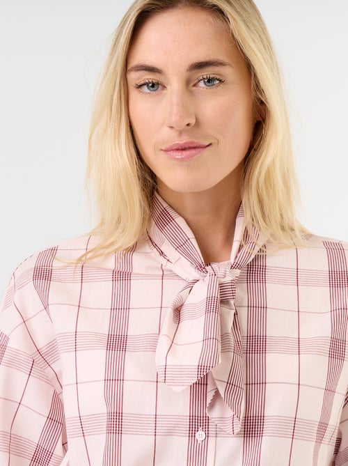 Weite Bluse mit langen Ärmeln und Schluppenkragen - Kiabi