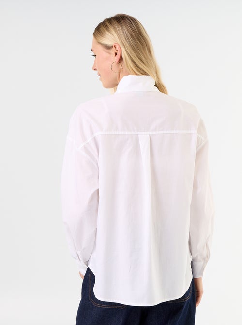 Weite Bluse mit langen Ärmeln und Schluppenkragen - Kiabi