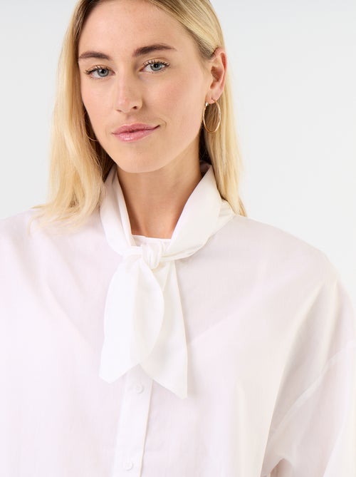 Weite Bluse mit langen Ärmeln und Schluppenkragen - Kiabi