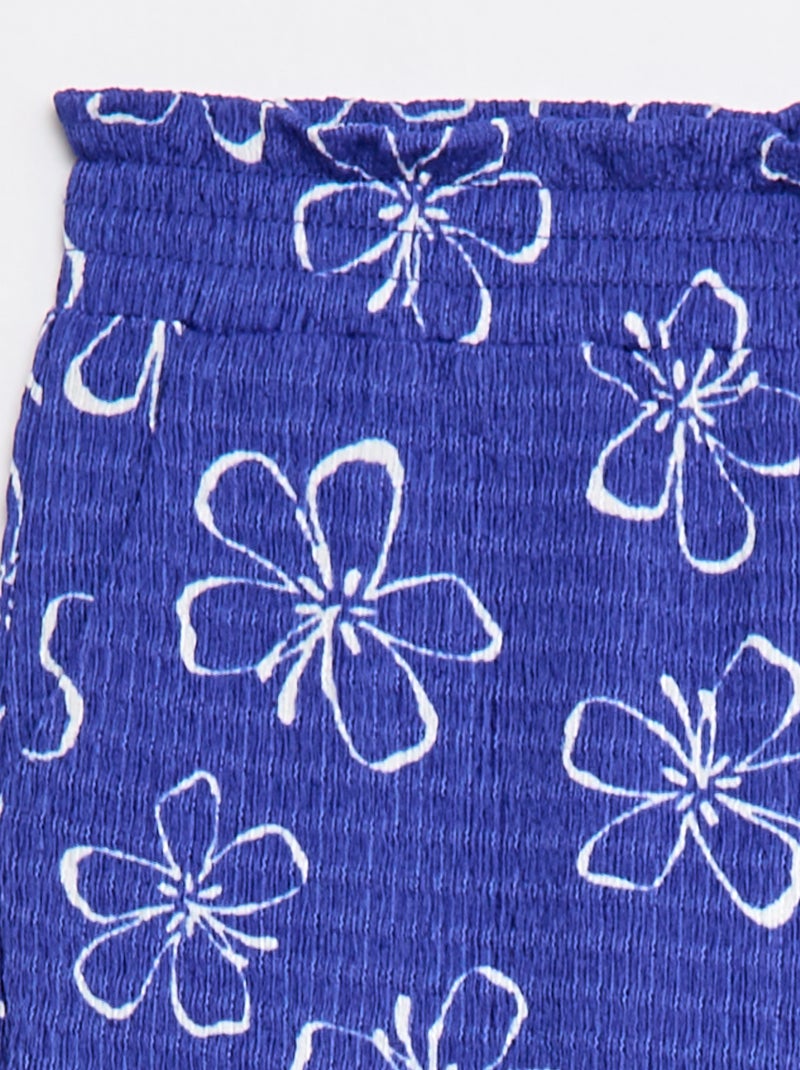Weite Crêpe-Strickhose Blau - Kiabi