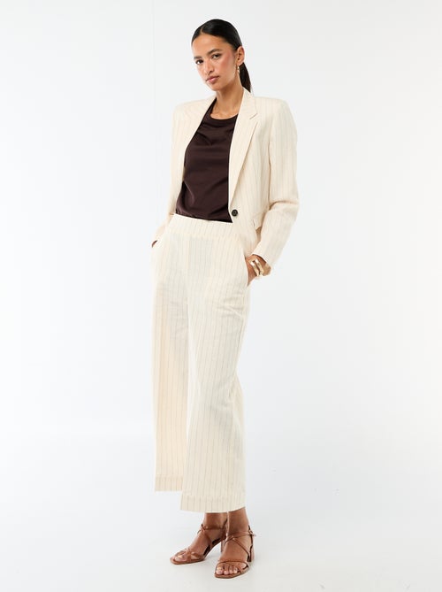 Weite Culotte-Hose aus Leinenmischung - Kiabi