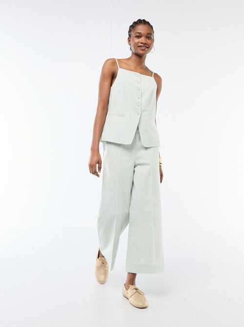Weite Culotte-Hose aus Leinenmischung - Kiabi