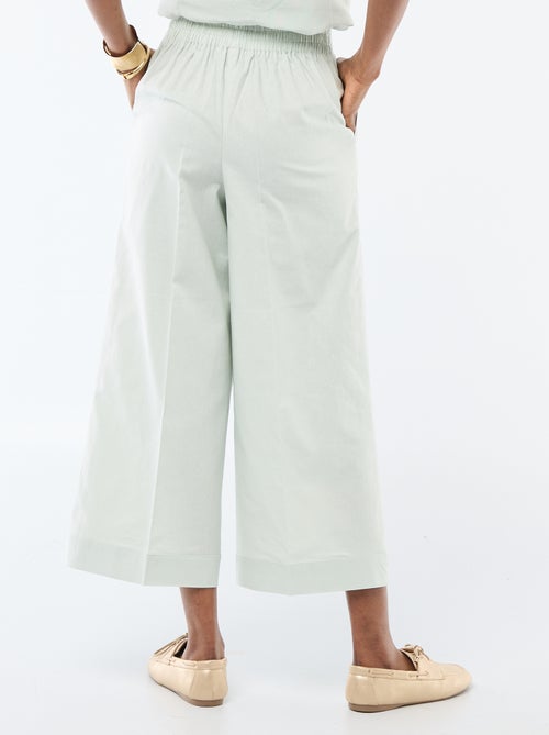 Weite Culotte-Hose aus Leinenmischung - Kiabi