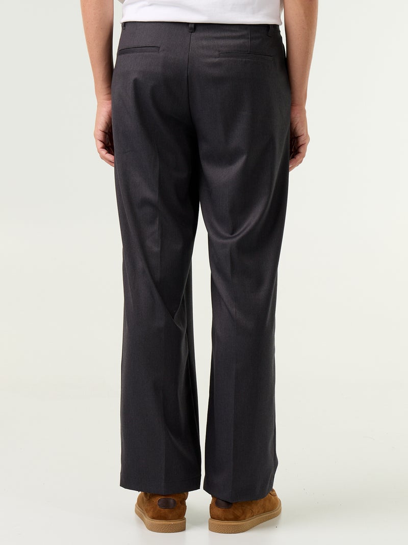 Weite einfarbige Hose Grau - Kiabi