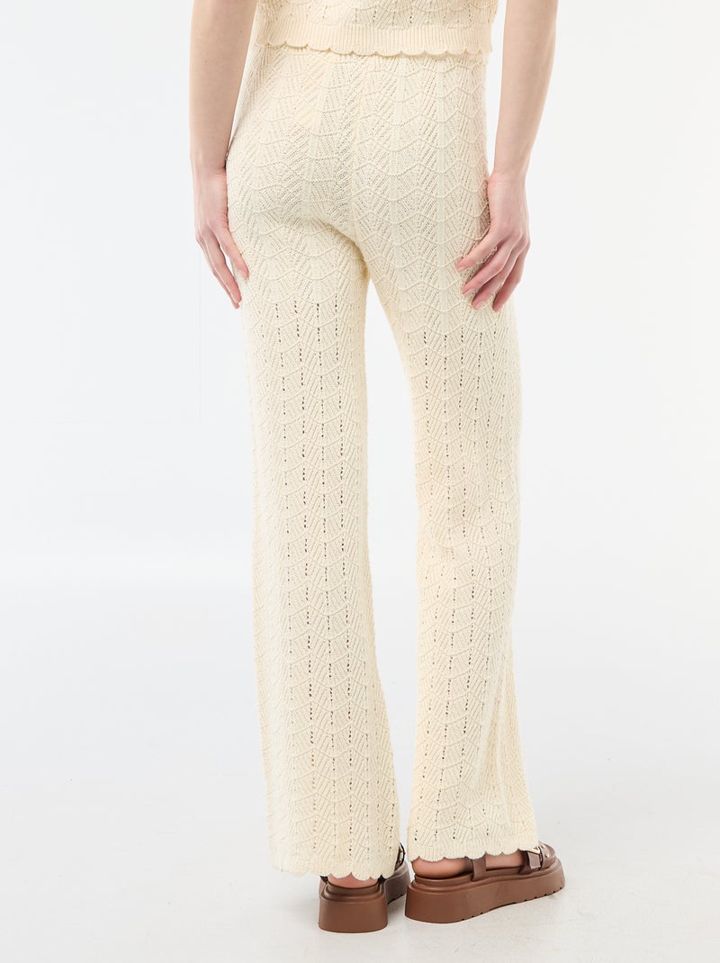 Weite Häkelhose Beige - Kiabi