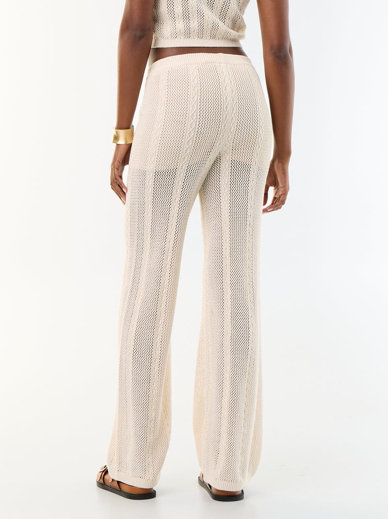 Weite Häkelhose Beige - Kiabi