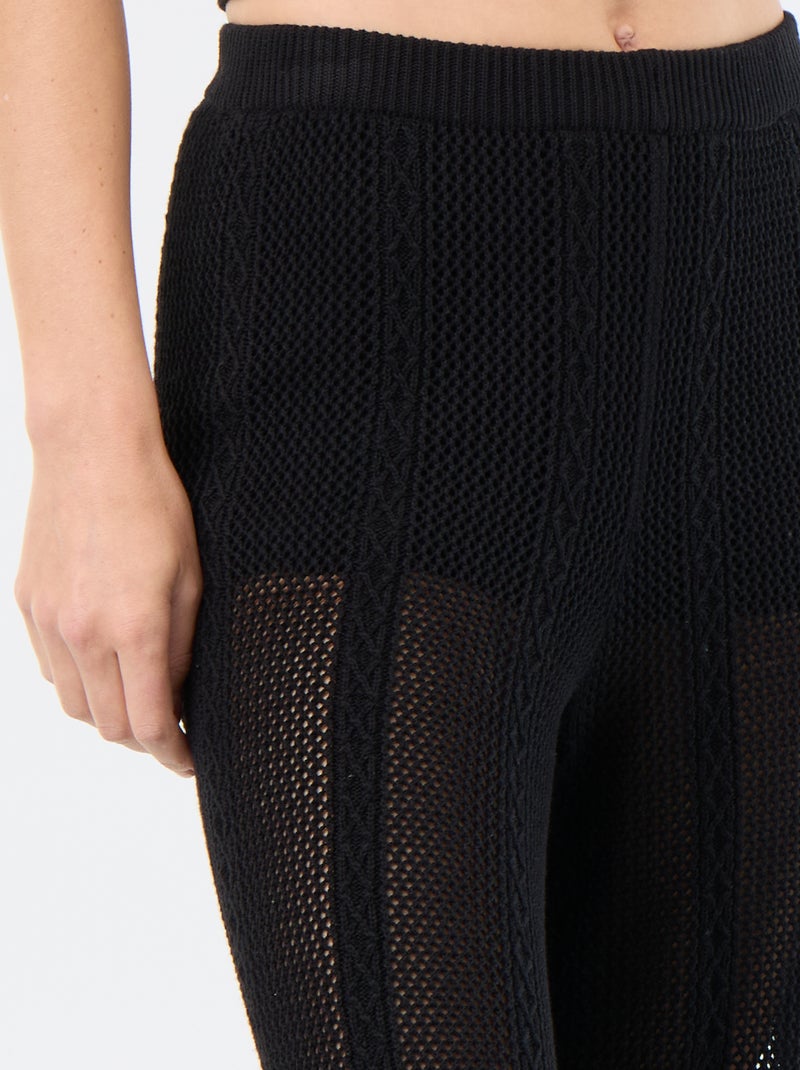 Weite Häkelhose Schwarz - Kiabi