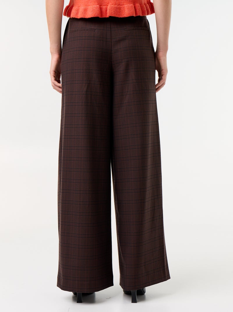Weite High-Waist Bundfaltenhose Marron - Kiabi