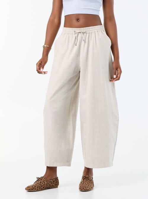 Weite High-Waist-Hose aus Leinenmischung - Kiabi Weite High-Waist-Hose aus Leinenmischung - Kiabi