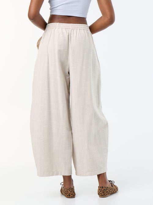 Weite High-Waist-Hose aus Leinenmischung - Kiabi Weite High-Waist-Hose aus Leinenmischung - Kiabi
