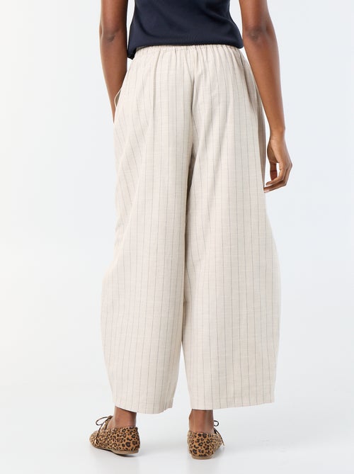 Weite High-Waist-Hose aus Leinenmischung - Kiabi Weite High-Waist-Hose aus Leinenmischung - Kiabi