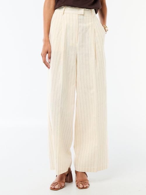 Weite Hose aus Leinenmischung für festliche Anlässe - Kiabi
