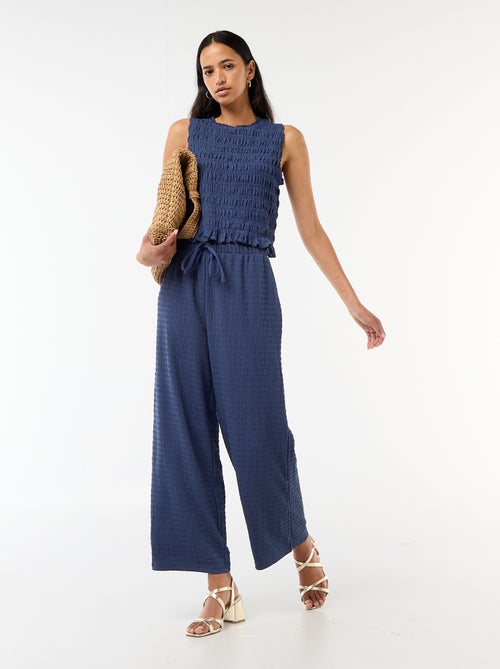 Weite Hose aus Smock-Strick - Kiabi