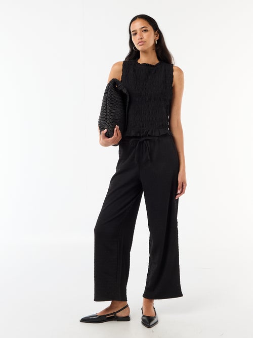 Weite Hose aus Smock-Strick - Kiabi