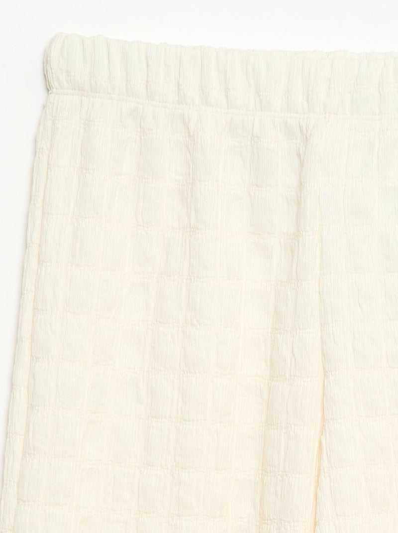 Weite Hose aus Stretchstrick Beige - Kiabi