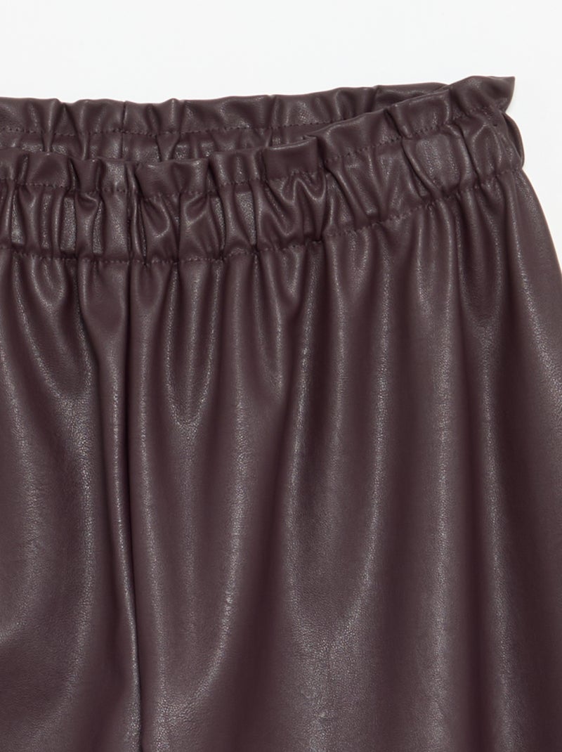Weite Hose in Lederoptik Violet - Kiabi