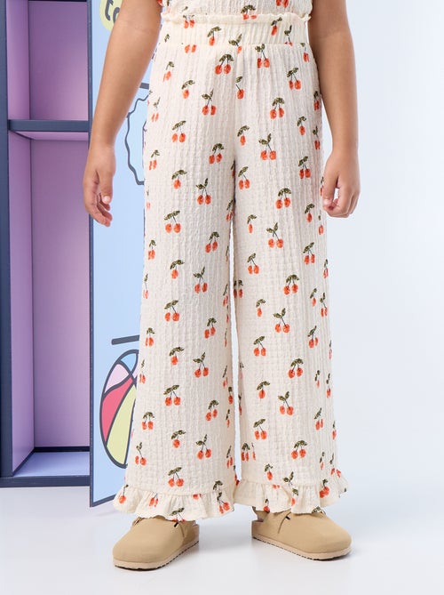 Weite Hose mit Rüschensaum - Kiabi