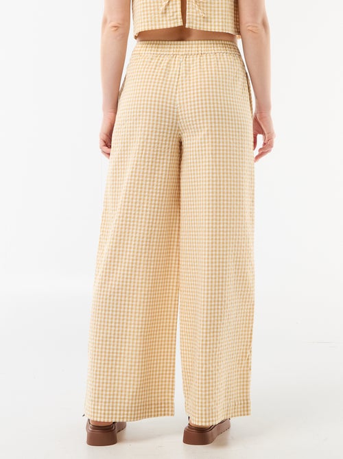 Weite Hose mit Vichy-Muster - Kiabi