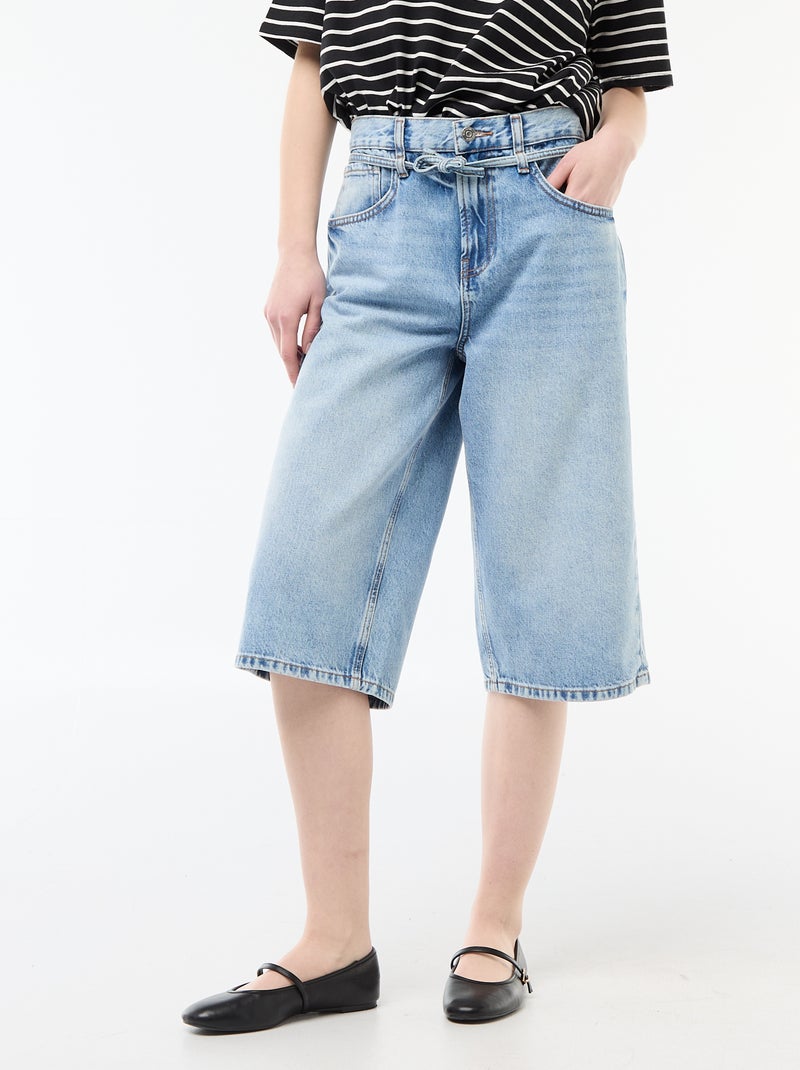 Weite Jeans-Bermuda Blau - Kiabi