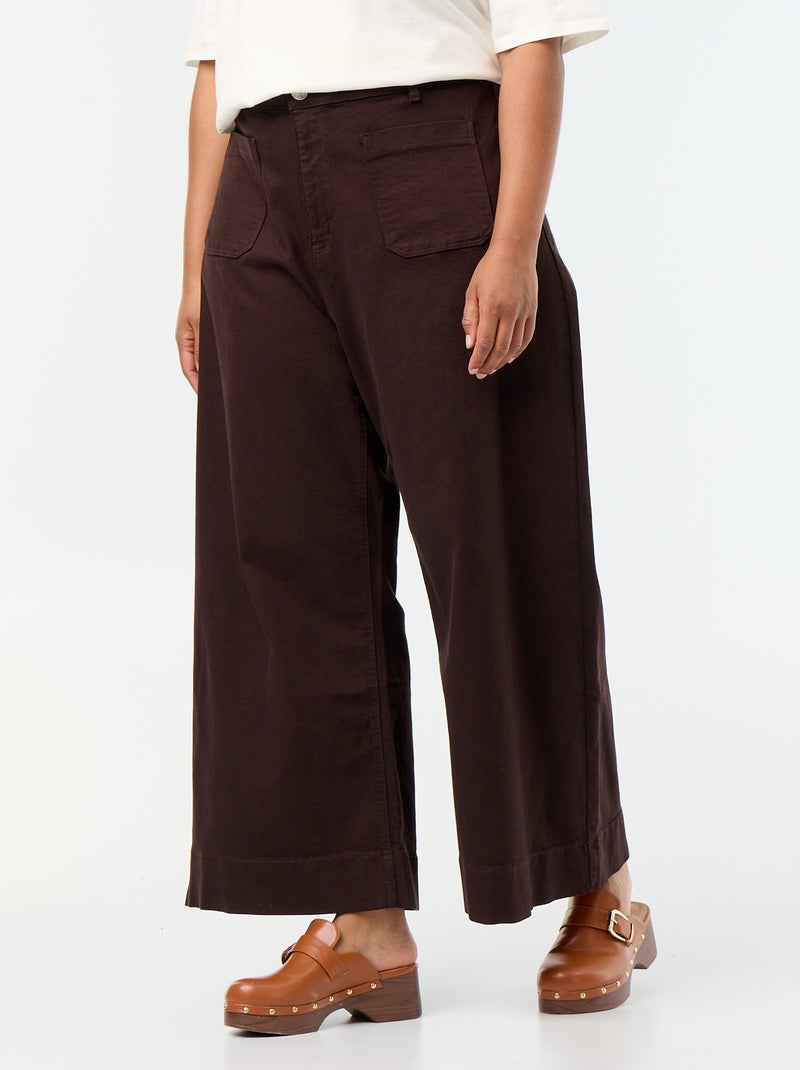 Weite Jeans mit aufgesetzten Taschen Marron - Kiabi