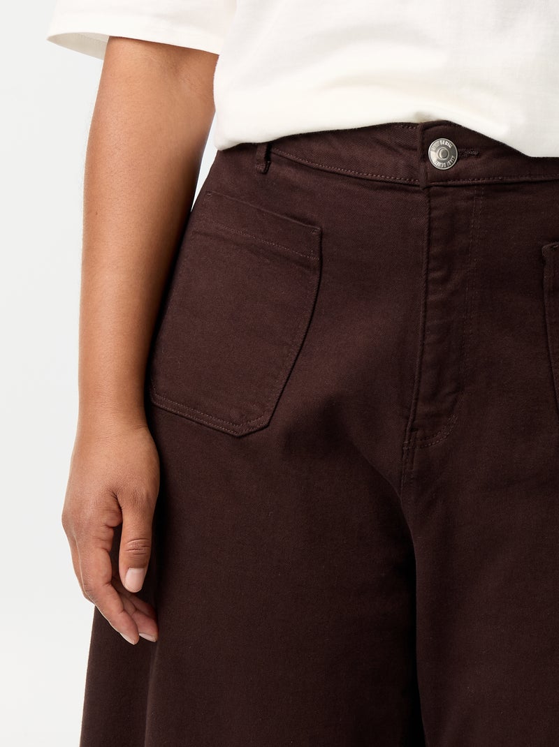 Weite Jeans mit aufgesetzten Taschen Marron - Kiabi