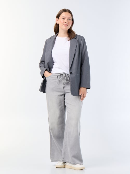 Weite Jeanshose mit Bindegürtel - Kiabi