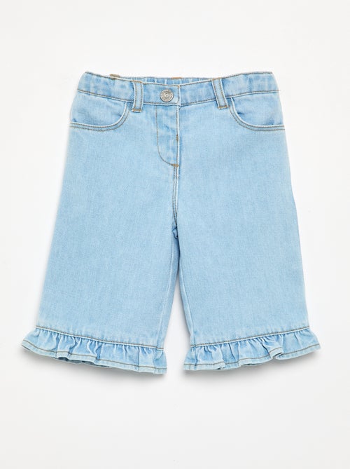 Weite Jeanshose mit Rüschen - Kiabi